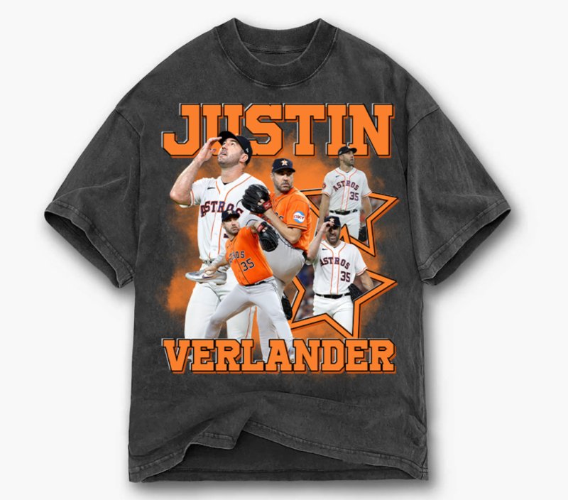 Justin Verlander T-Shirt - VINTAGE HOUSTON